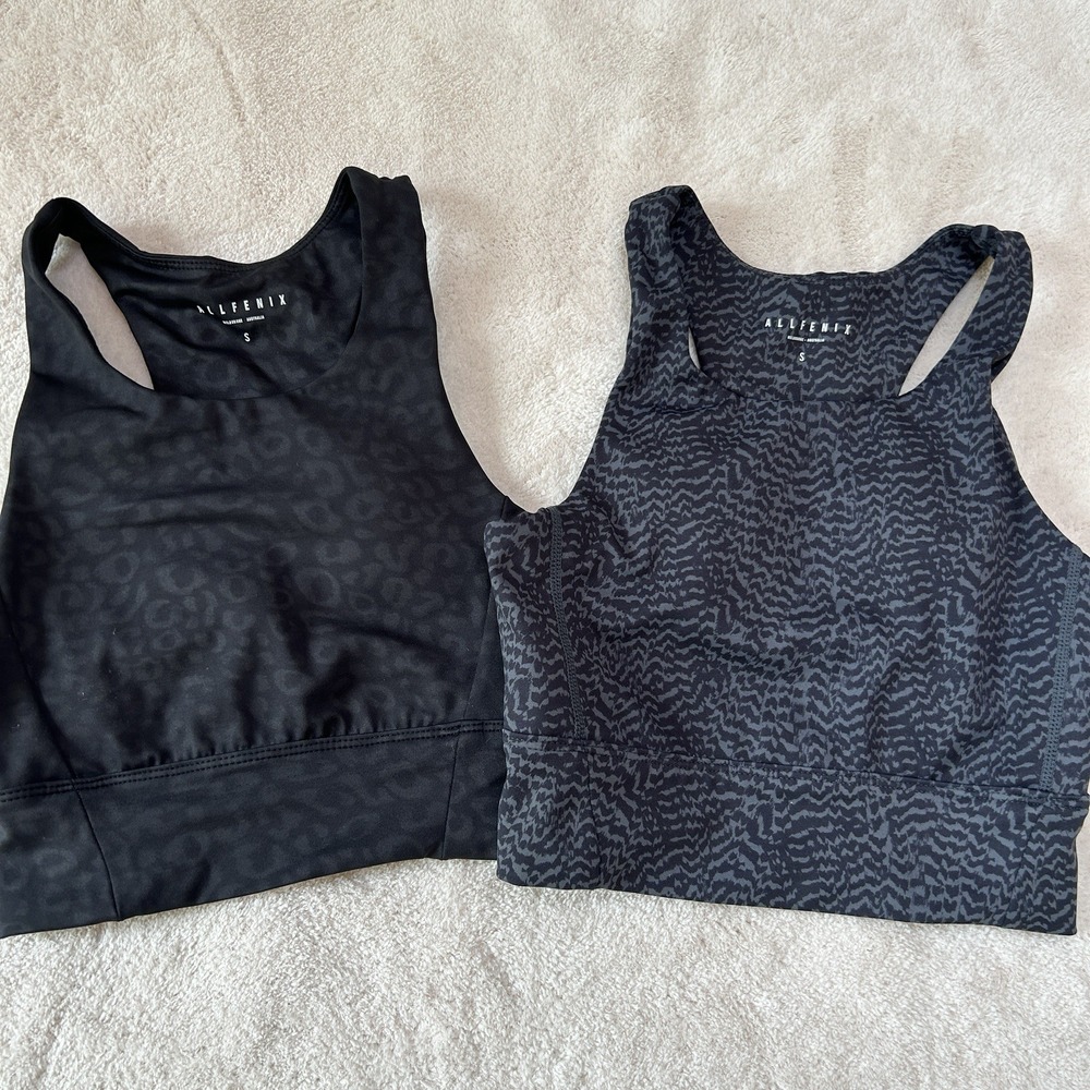 All Fenix Sports Bra Athletic Top High Neck Animal Print Size Small‎ Padded NWOT